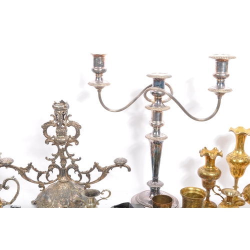 343 - A large collection of vintage 20th century brass & silver plated items. The lot to include a intrica... 