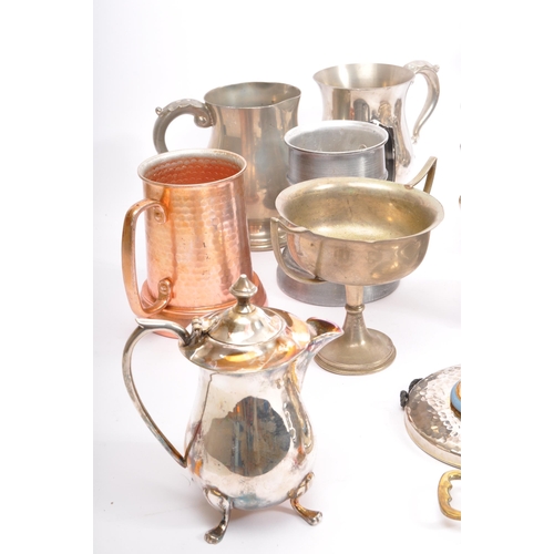 343 - A large collection of vintage 20th century brass & silver plated items. The lot to include a intrica... 