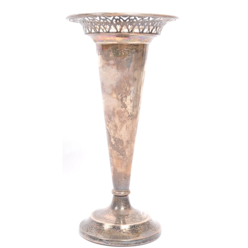 354 - A 1960's Birmingham sterling silver hallmarked single stem /Â posyÂ vase. Birmingham assay marks, da... 