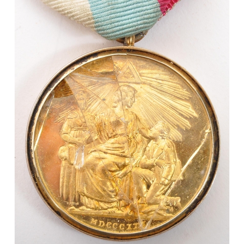 365 - A Masonic regalia medal with lanyard. Engraving reads Honorable Testimonial of Masonic charity & Ben... 