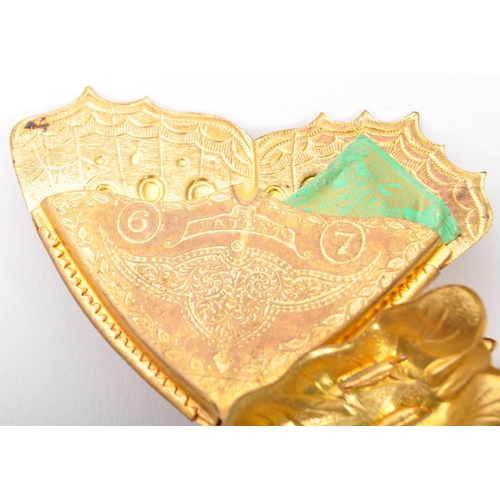 372 - A 19th century Victorian circa. 1870's Avery style brass needle case etui in the form of a butterfly... 