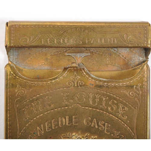 381 - W. Avery & Sons - The Louise - A 19th century Victorian circa. 1870's brass flat needle case. The ca... 