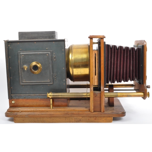 394 - An early 20th century box lantern projector in the manner of Carl Bittman Basel having brass fixture... 