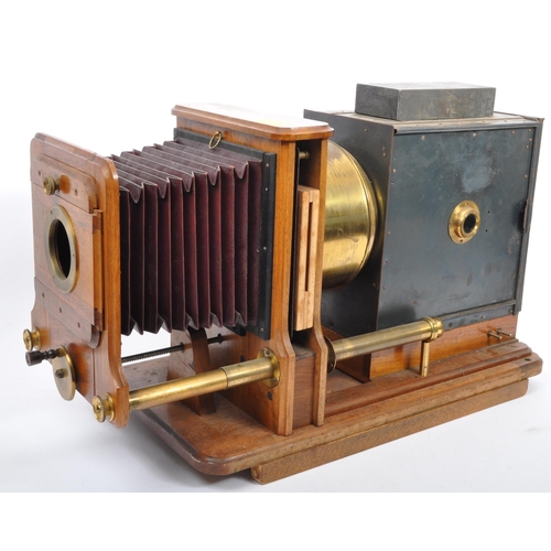 394 - An early 20th century box lantern projector in the manner of Carl Bittman Basel having brass fixture... 