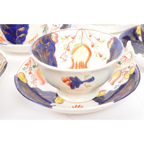 65 - Classic late 19th century Victorian, hand painted tea set / service by Gaudy Welsh. Consisting of a ... 