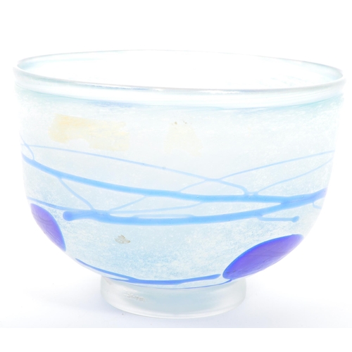 65a - Kosta Boda - Bertil Vallien - A 20th century Swedish Kosta Boda art glass bowl in the Galaxy Blue pa... 