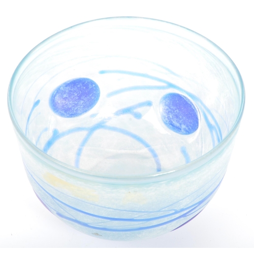 65a - Kosta Boda - Bertil Vallien - A 20th century Swedish Kosta Boda art glass bowl in the Galaxy Blue pa... 