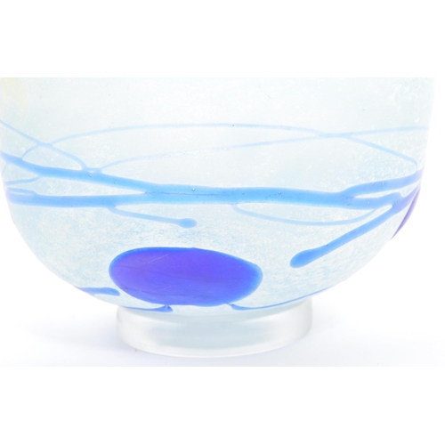 65a - Kosta Boda - Bertil Vallien - A 20th century Swedish Kosta Boda art glass bowl in the Galaxy Blue pa... 