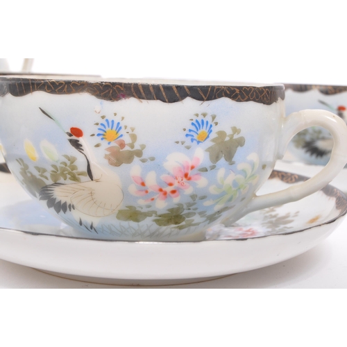 71 - A vintage 20th century Asian Japanese oriental egg shell china porcelain tea service. Comprising of;... 