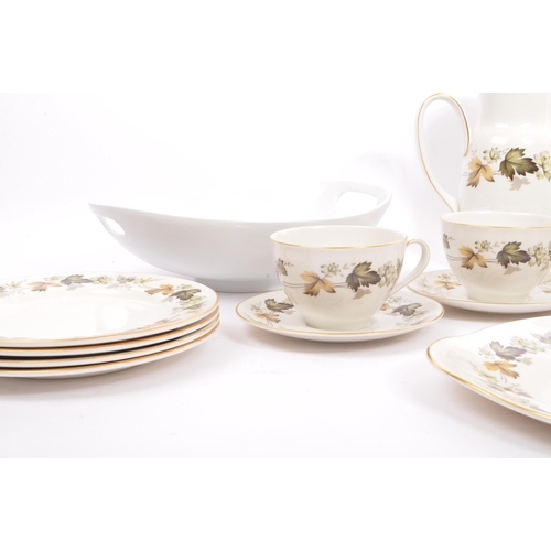 79 - A vintage 20th century Royal Doulton porcelain china tea service set. In the Larchmont pattern, comp... 