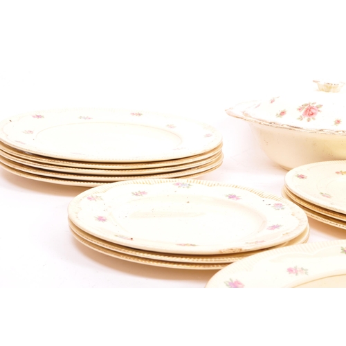 92 - Classic mid 20th century dinner ware, roses set / service by Clarice Cliff & Crown Ducal. Consisting... 