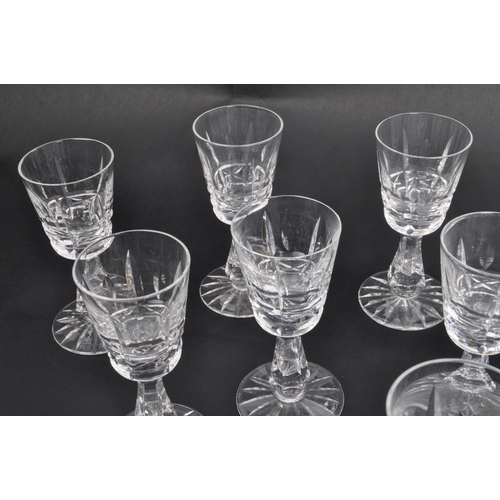 95 - A collection of twelve 12 Irish vintage 20th century Waterford Crystal sherry drinking glasses. Lead... 