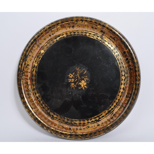 271 - A collection of three early 20th Century serving trays / plates. With worn gilt decoration to one wi... 