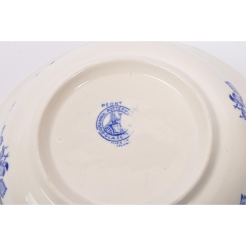 70 - A large collection of 19th century Victorian blue and white china tableware to include teacups, sauc... 