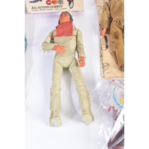 522 - Cowboys & Indians - a vintage Louis Marx made Cowboy Kid (boxed) and Cherokee Indian action figures ... 