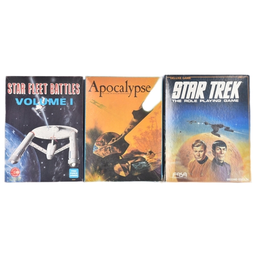 632 - A collection of x3 vintage fantasy role play board games comprising; Star Trek ( Second Edition ), S... 