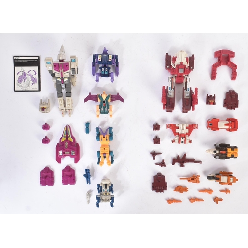 636 - Transformers - x2 vintage 1980s (1987) Hasbro made Transformers playset action figures comprising; T... 