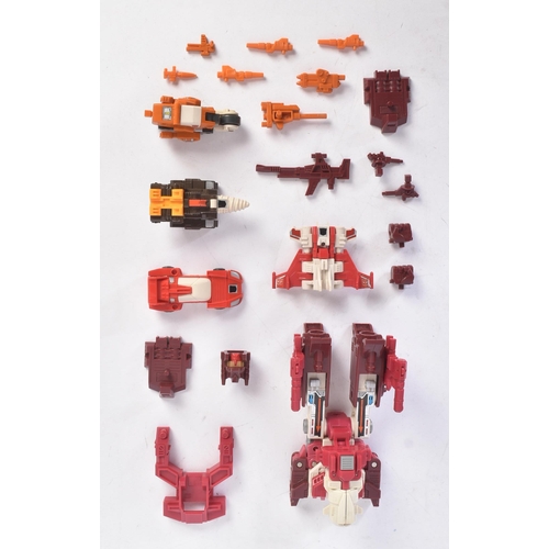 636 - Transformers - x2 vintage 1980s (1987) Hasbro made Transformers playset action figures comprising; T... 