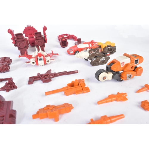 636 - Transformers - x2 vintage 1980s (1987) Hasbro made Transformers playset action figures comprising; T... 