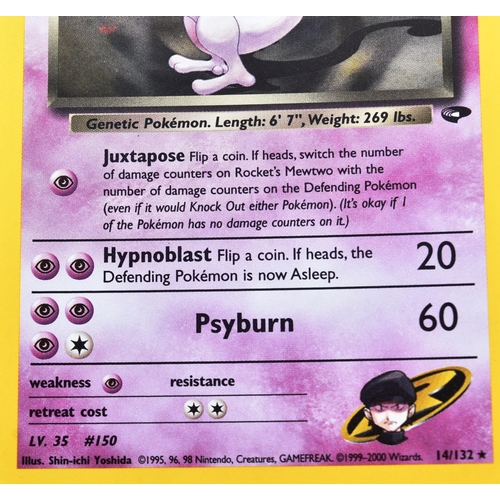 656 - Pokemon - a 1999-2000 near mint Wizard of the Coast Gym Challenge holo Rocket's Mewtwo 14/132. Appea... 