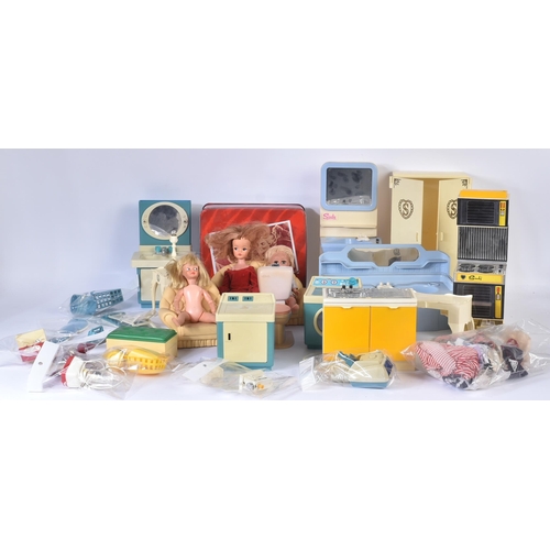 718 - Sindy - a large collection of original vintage Pedigree made Sindy dolls, furniture and accessories.... 