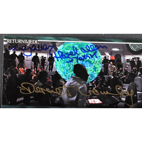 757 - Star Wars - Return Of The Jedi - a Topps made Widevision trading card, triple-signed by x3 actors de... 