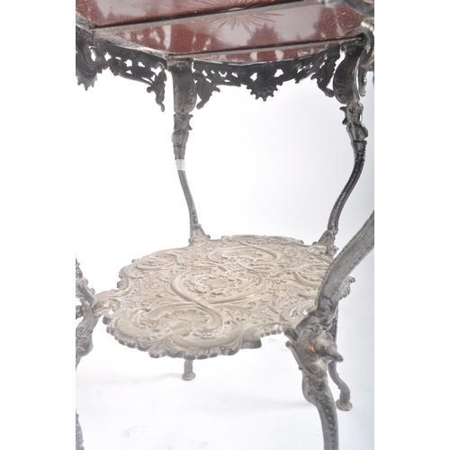 10 - A late 19th Century Continental silver plated side occasional table / wine or lamp table. Inset glas... 