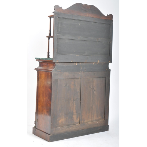 18 - A 19th century Victorian rosewood chiffonier having a two tier gallery back with scrolled carved ped... 