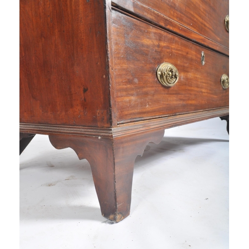 65 - A high Victorian early 20th century flame mahogany secretaire bookcase having an inlaid glazed top w... 