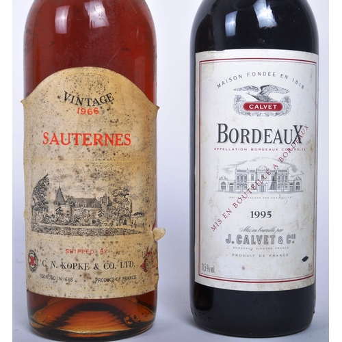 697 - 1966 Sauternes 75cl bottle of wine - shipped by CN Kopke & Co Ltd. Together with a 1995 Calvet Borde... 