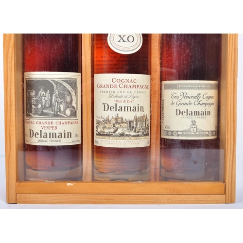 698 - Cased set trio of Delamain Grande Champagne Cognac. Three bottles - Cognac Grande Champagne ' Pale &... 