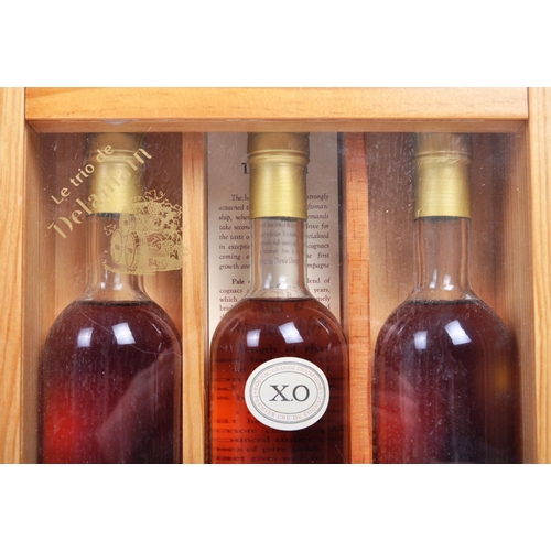 698 - Cased set trio of Delamain Grande Champagne Cognac. Three bottles - Cognac Grande Champagne ' Pale &... 