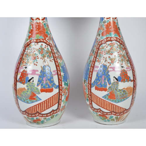 9 - A pair of large 19th century Chinese Oriental Famille Rose China planter floor vases. Each vase havi... 