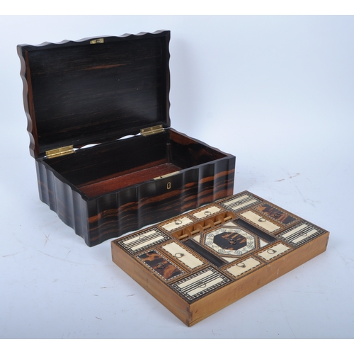 A mid 19th century circa 1860s Anglo Ceylonese coromandel sewing box ...