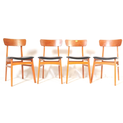 551a - A set of vintage retro mid 20th century circa. 1960's dining chairs, each having curved top rails ov... 