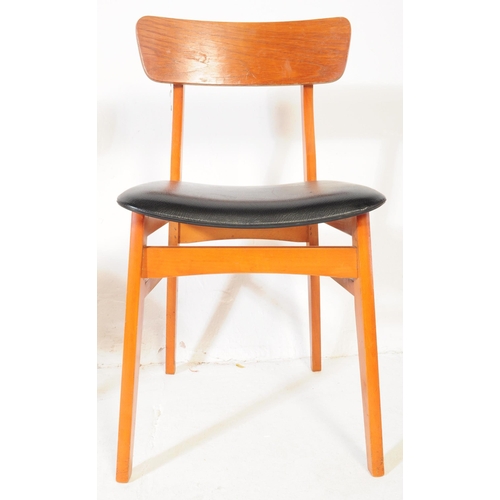 551a - A set of vintage retro mid 20th century circa. 1960's dining chairs, each having curved top rails ov... 