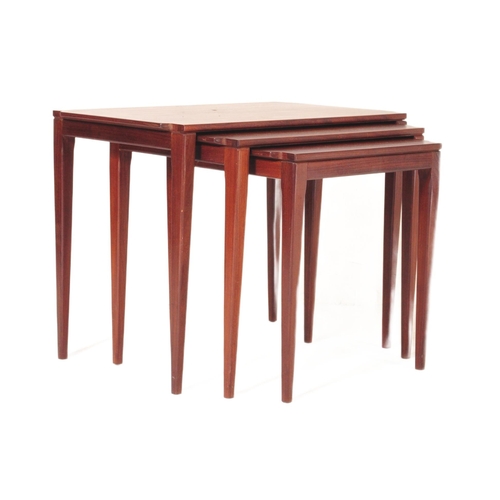 557 - A retro vintage mid 20th century teak wood nest of graduating tables designed by Richard Hornby for ... 