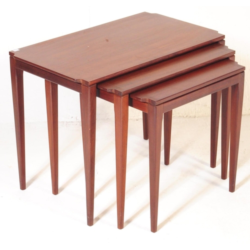 557 - A retro vintage mid 20th century teak wood nest of graduating tables designed by Richard Hornby for ... 