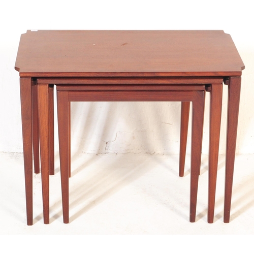 557 - A retro vintage mid 20th century teak wood nest of graduating tables designed by Richard Hornby for ... 