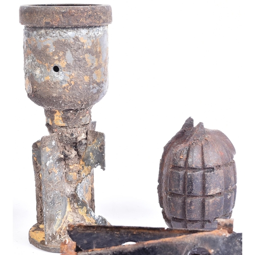 124 - A collection of WWII Second World War and other British (inert) ammunitions to include, Mills Bomb r... 