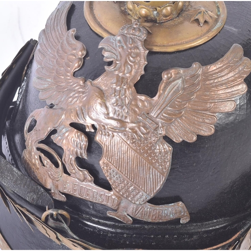 140 - A WWI First World War Imperial German / Prussian Grand Duchy of Baden Officers Pickelhaube helmet.
 ... 