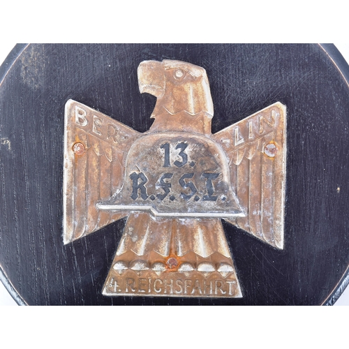 159 - A WWII Second World War Third Reich Nazi German car plaque from the 4th Berlin Cross Country Car Ral... 