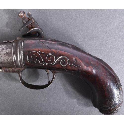 17 - An antique 18th century 'Queen Anne' flintlock pistol. Maker's marks for Delany & Wynn to the lock p... 