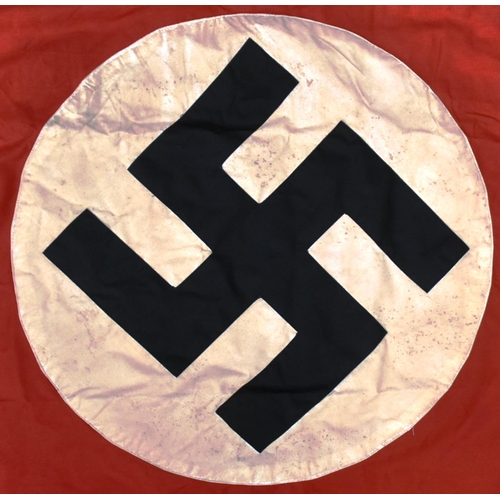 177 - A WWII Second World War style Third Reich Nazi German NSDAP party flag. The flag in red and white, w... 