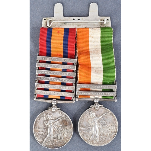 190 - Boer War - a South Africa Campaign medal pair awarded to one 1742 Private T. Lowe of the Coldstream ... 