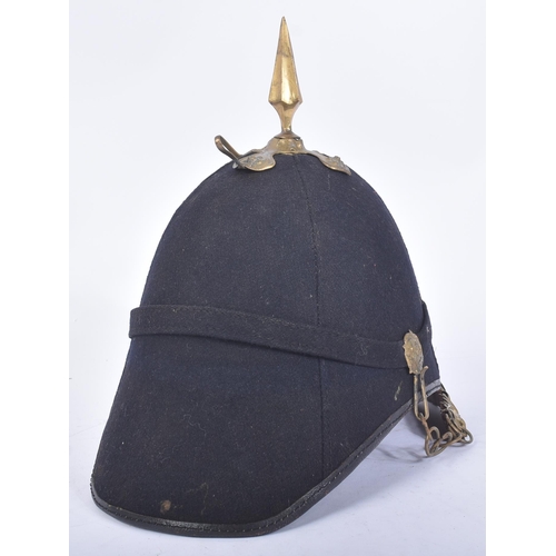 20 - A 19th century Victorian Boer War period Connaught Rangers helmet. Blue cloth example with Victorian... 