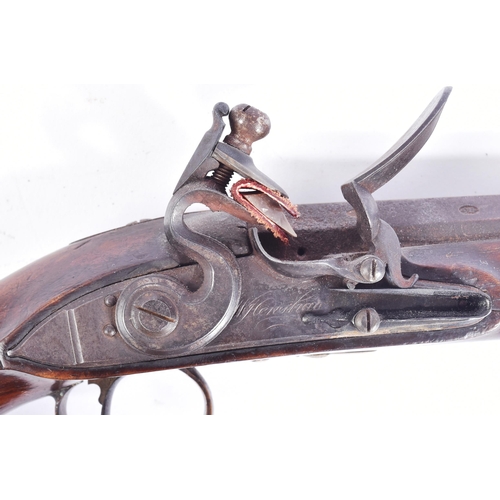 200 - An 18th century William Henshaw of London flintlock pistol. Lock plate engraved 'W. Henshaw' and bar... 