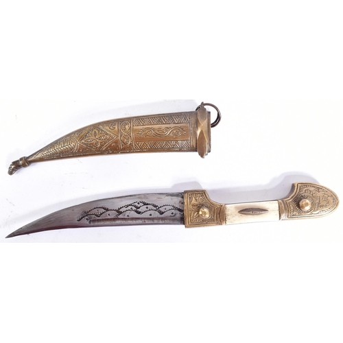 221 - Two late 19th Century ethnic knives / daggers comprising an African / Sudanese dagger with waisted w... 