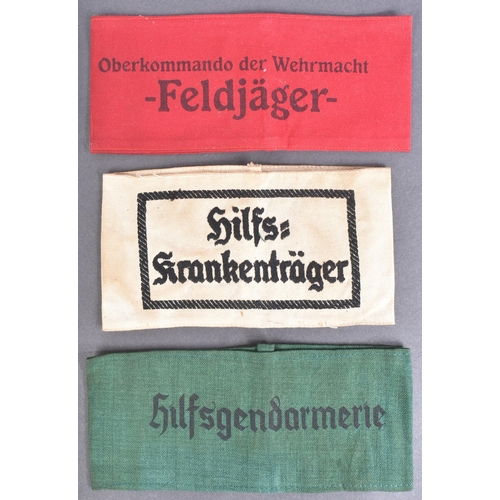 228 - A collection of assorted WWII Second World War Third Reich Nazi German armbands comprising x3 Wehrma... 