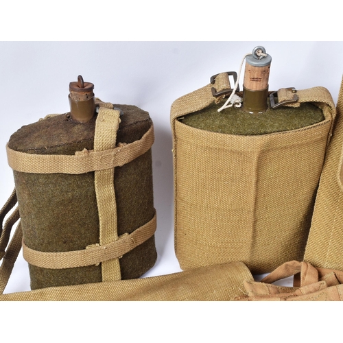 236 - A collection WWII Second World War British Army uniform webbing equipment to include; x1 large pack,... 